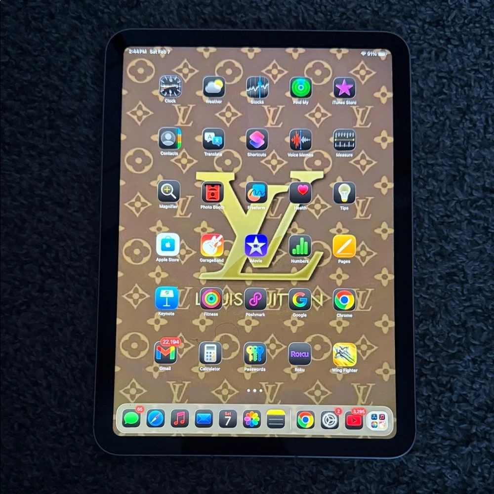 Apple Tablet with Brown and Gold Theme